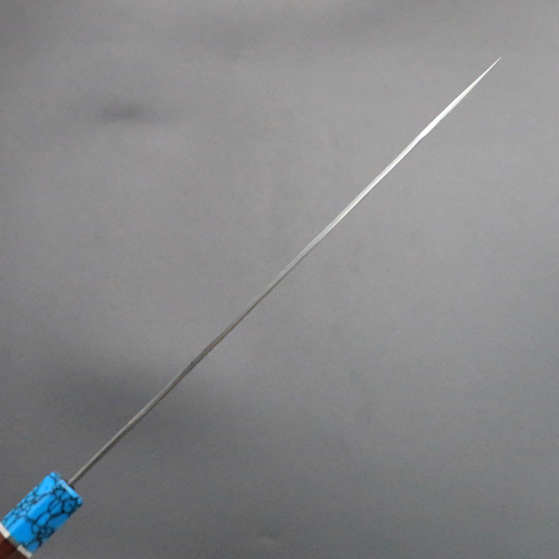 黒崎優 「閃光・鋭」筋引き包丁 240mm ウエンジ柄ターコイズ桂 – HAGAKURE