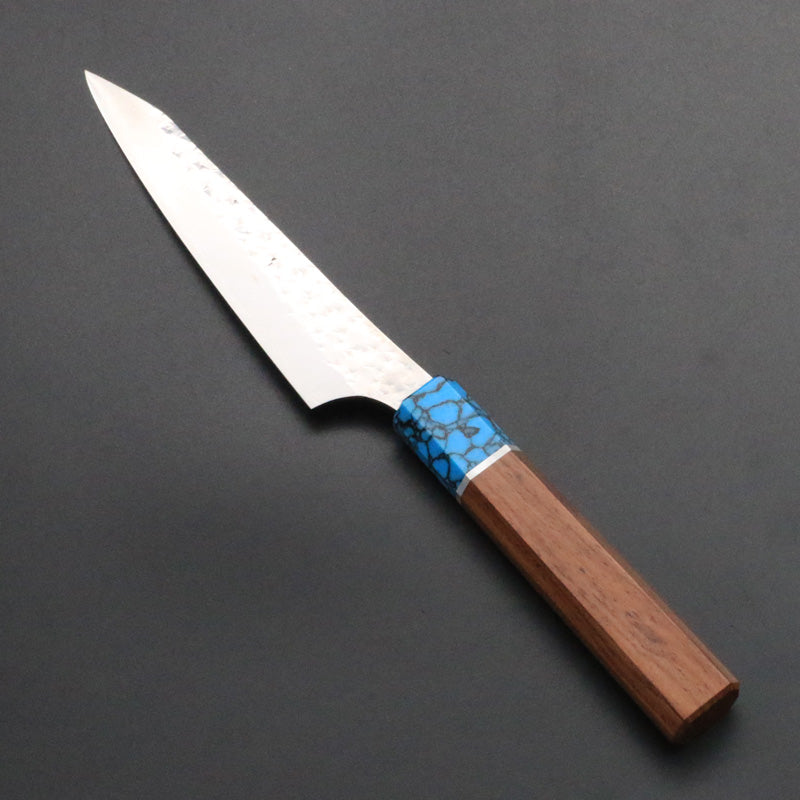 黒崎優 「閃光・鋭」ペティナイフ 130mm ウエンジ柄ターコイズ桂