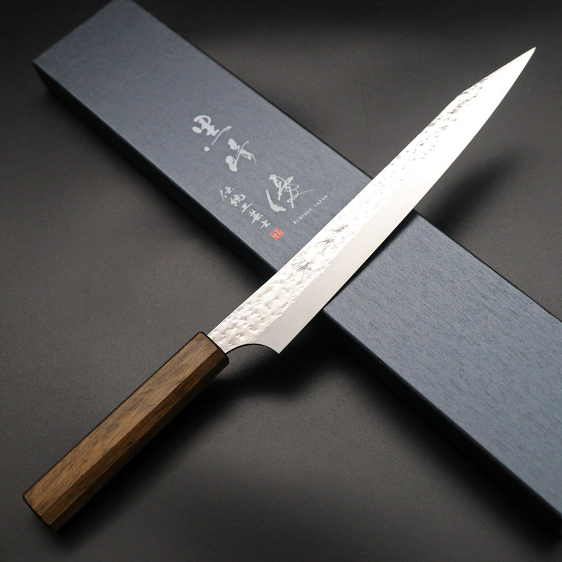 黒崎優 「閃光・鋭」筋引き 包丁 240mm 拭き漆樫柄 – HAGAKURE