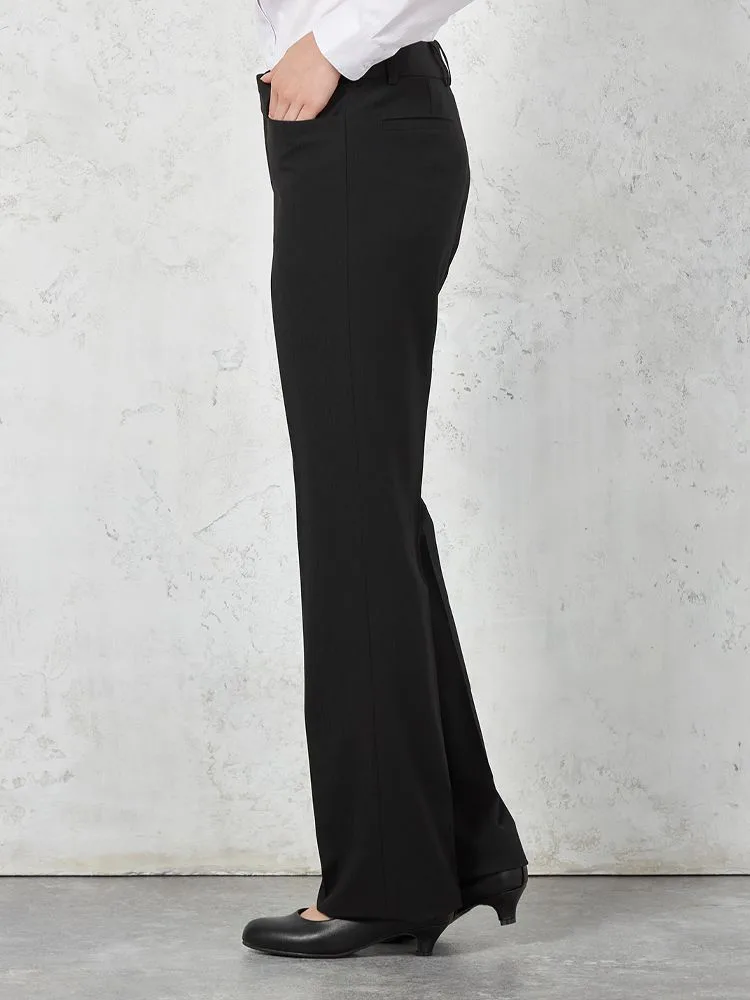 ウォッシャブル】パンツ ストレート 2WAYストレッチ ブラック シャドウ