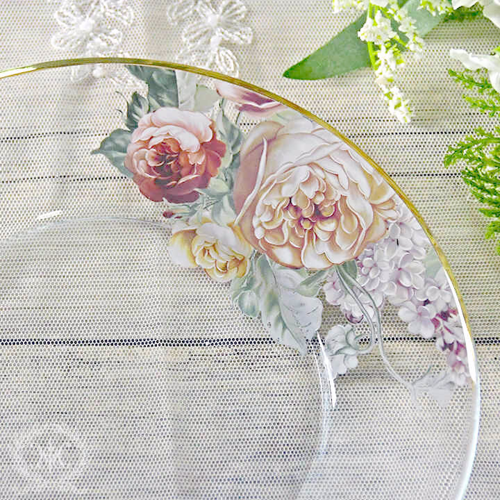 ローズブーケガラスプレート20cm｜輸入食器・雑貨の通販 | 輸入雑貨の