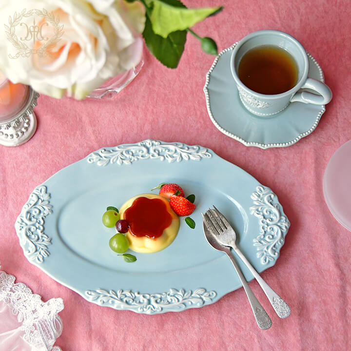 ミニョンオーバルプレート/ブルー｜輸入食器・雑貨の通販 ハルモニア