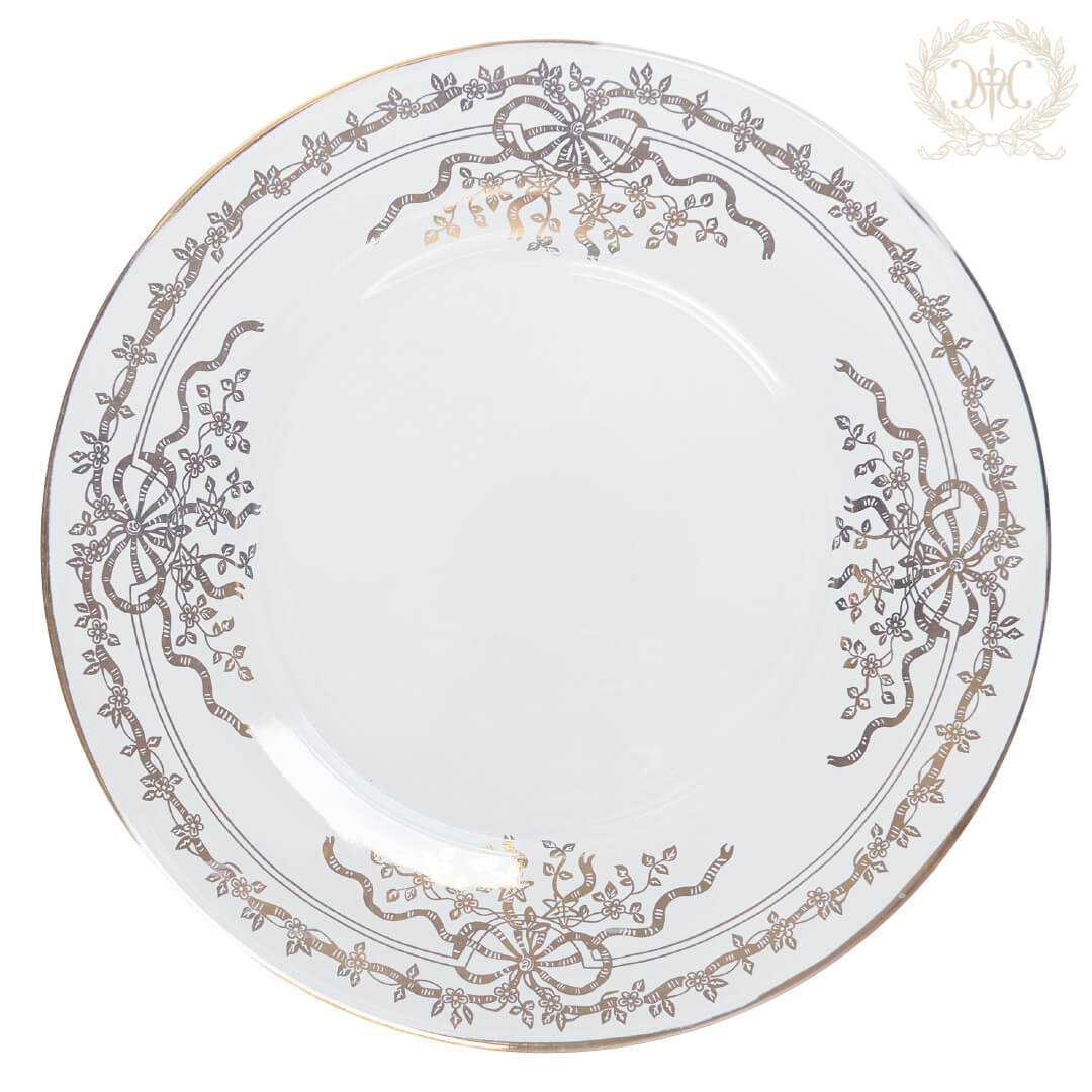 ゴールドリボンラウンドガラスプレート｜輸入食器・雑貨の通販 | 輸入