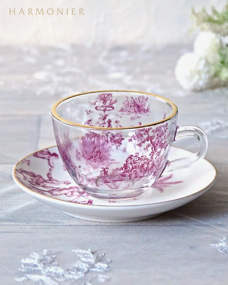 トワルドジュイボルドーガラスカップ＆ソーサー｜輸入食器・雑貨の通販