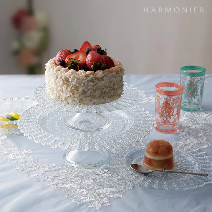 クリアレースガラスプレートS 22cm/トルコ製｜輸入食器・雑貨の通販