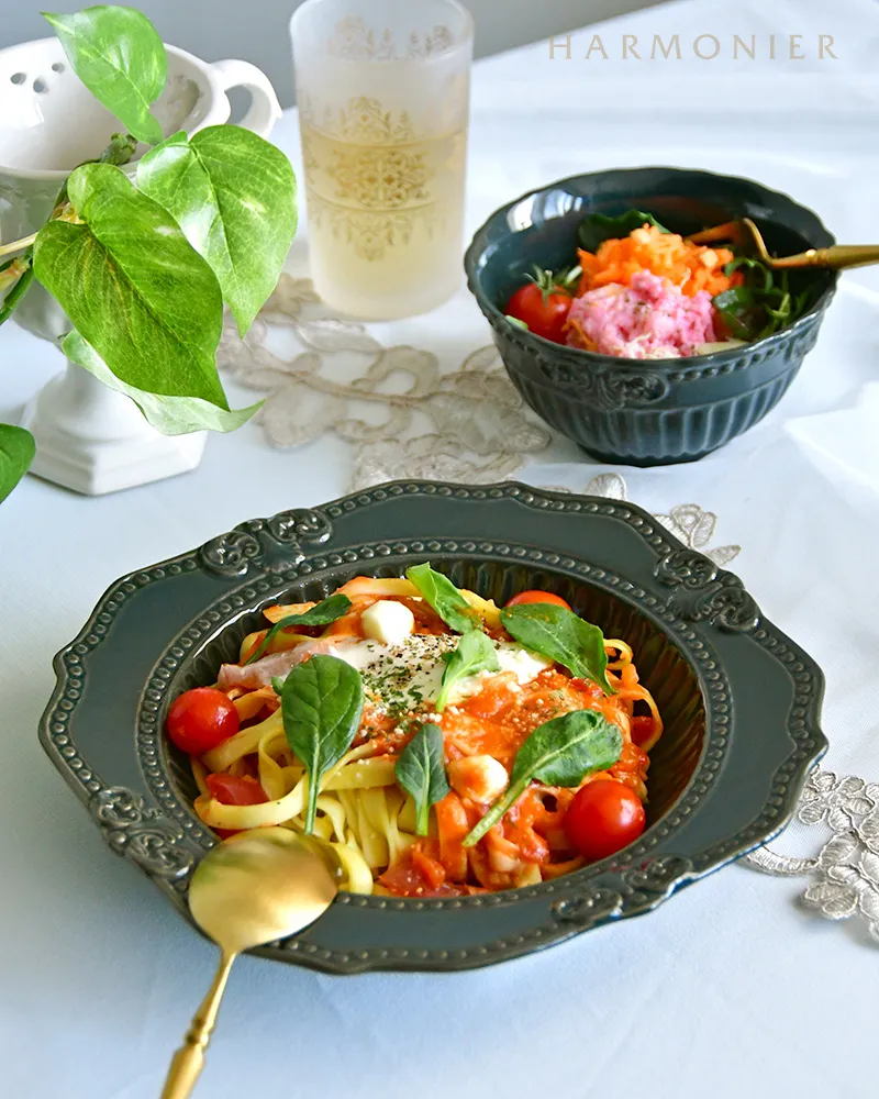 ディアナパスタプレートダークブルー22cm｜輸入食器・雑貨の通販