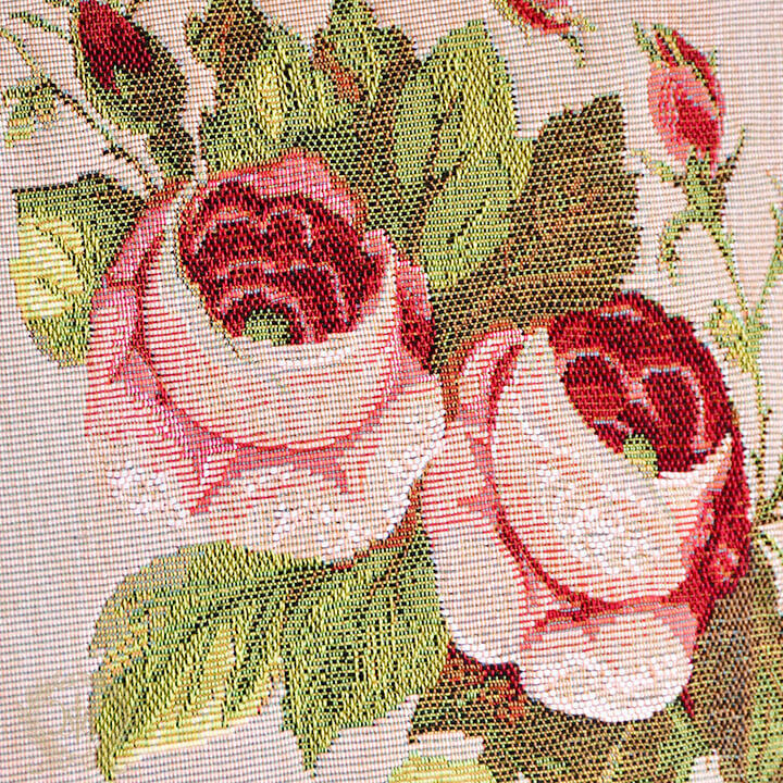 ARTdeLYSフランス製ゴブラン織クッション/Mローズ/ベージュ50x50cm