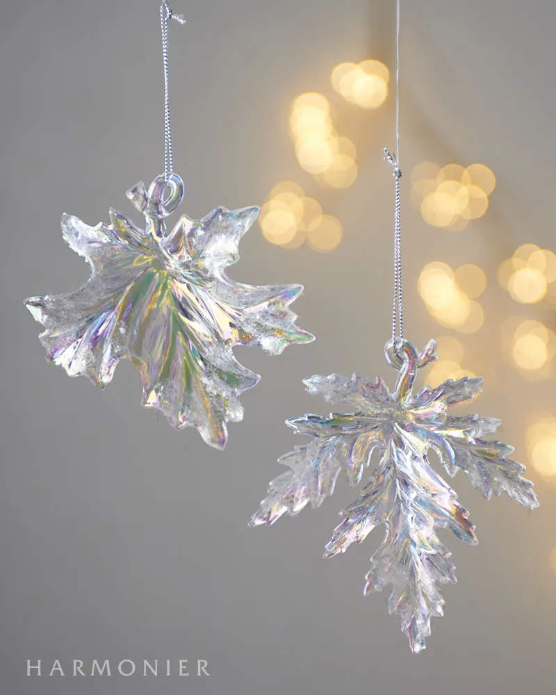 アクリルイリッドリーフオーナメント2コセット｜クリスマス雑貨の通販