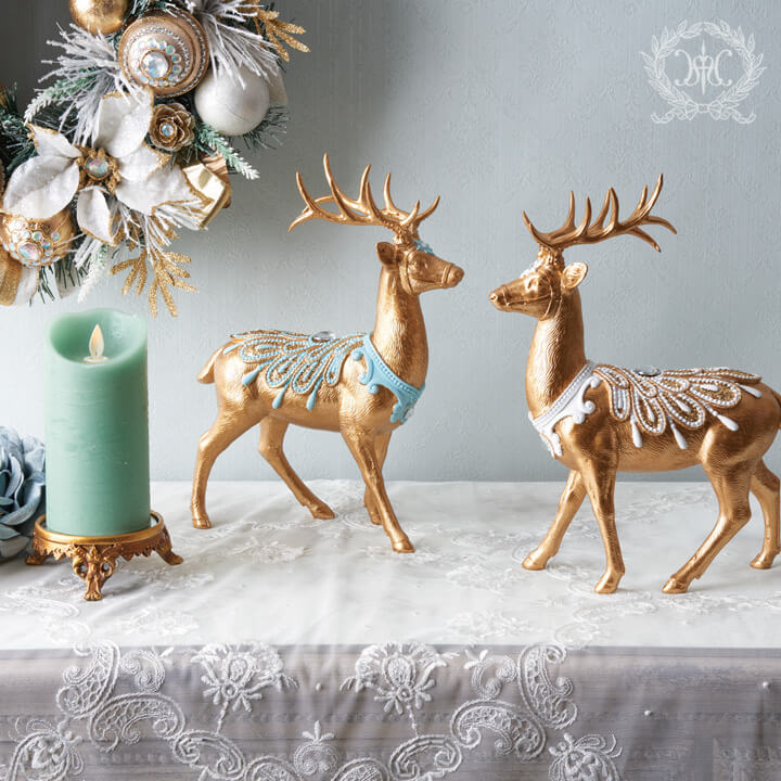 エンブロイダリートナカイオブジェ/ホワイト｜クリスマス雑貨の通販