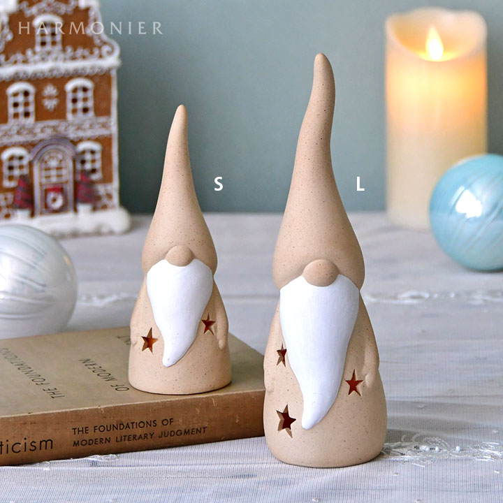 サンタクロースのじじばばオブジェ・キャンドル・キャンドルスタンド