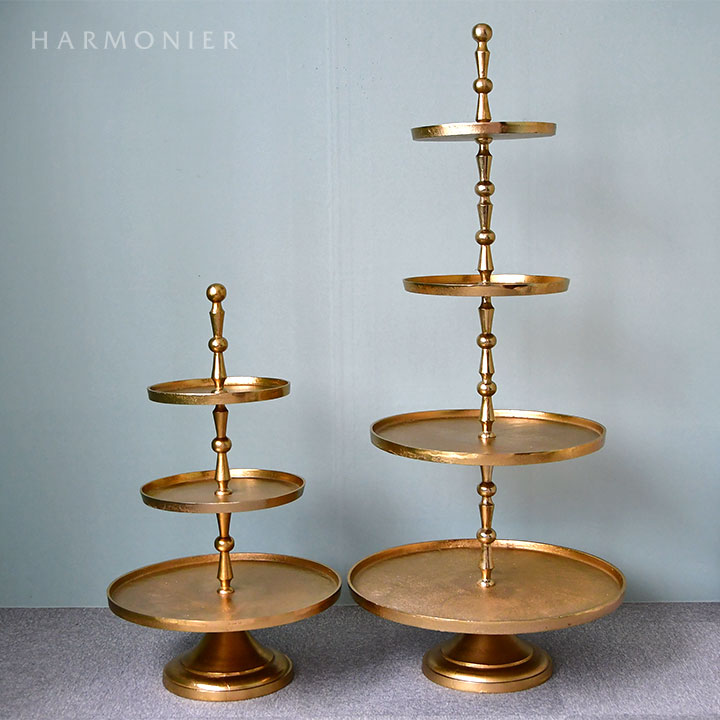 ゴールドアルミト3段トレイ｜クリスマス雑貨の通販 ハルモニア web