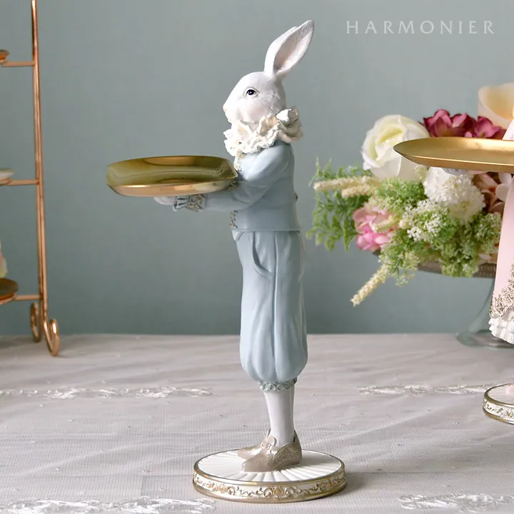 プリンス＆プリンセスラビットトレイ(ブルー/ピンク)｜輸入雑貨の通販