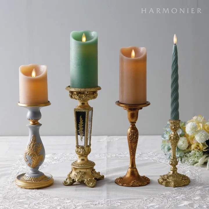 バロックゴールドテーパーキャンドルホルダー｜クリスマス雑貨の通販