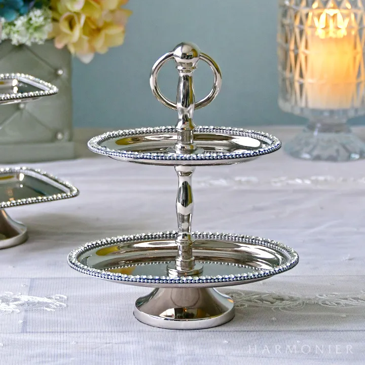 メタルジュエルミニ2段トレイ(オーバル/スクエア)｜輸入雑貨の通販