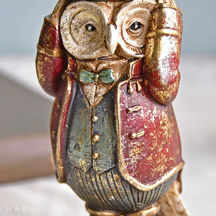 ヴィンテージフクロウオブジェ（見ざる/言わざる/聞かざる