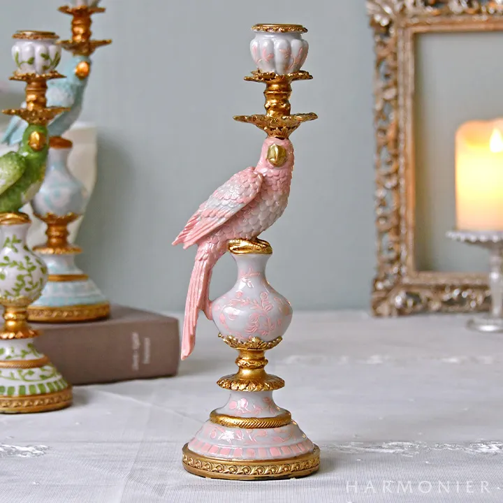 シノワズリバードキャンドルホルダー（ピンク/ブルー/グリーン