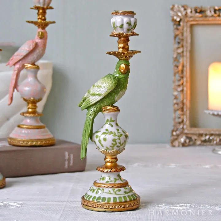 シノワズリバードキャンドルホルダー（ピンク/ブルー/グリーン