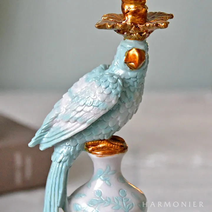 シノワズリバードキャンドルホルダー（ピンク/ブルー/グリーン