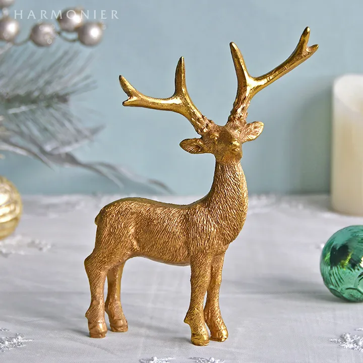 ゴールドフォレストトナカイオブジェ2コセット｜クリスマス雑貨の通販