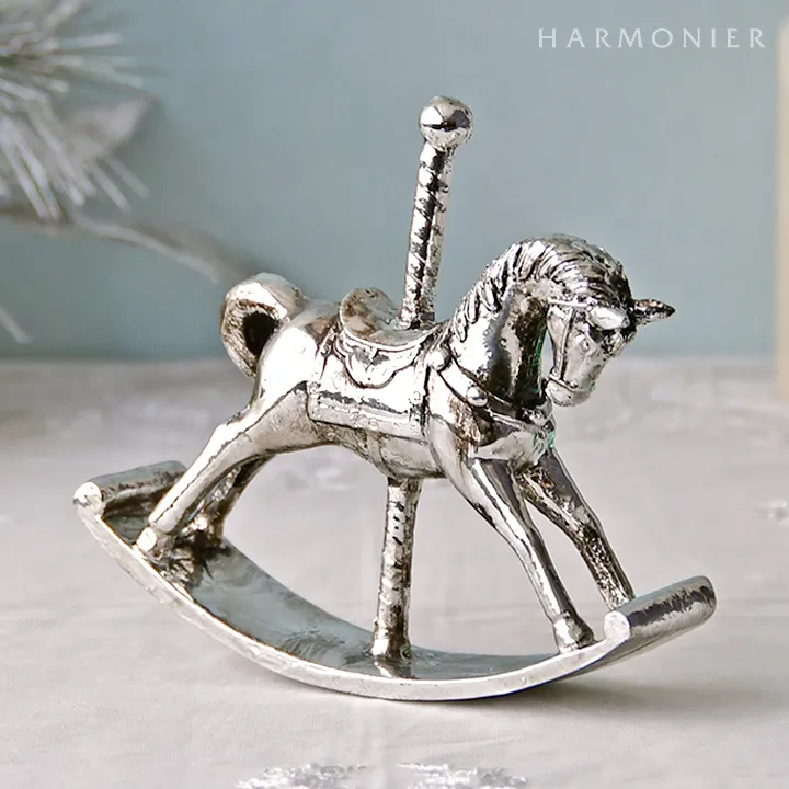 シルバーフォレストロッキングホースオブジェ｜クリスマス雑貨の通販