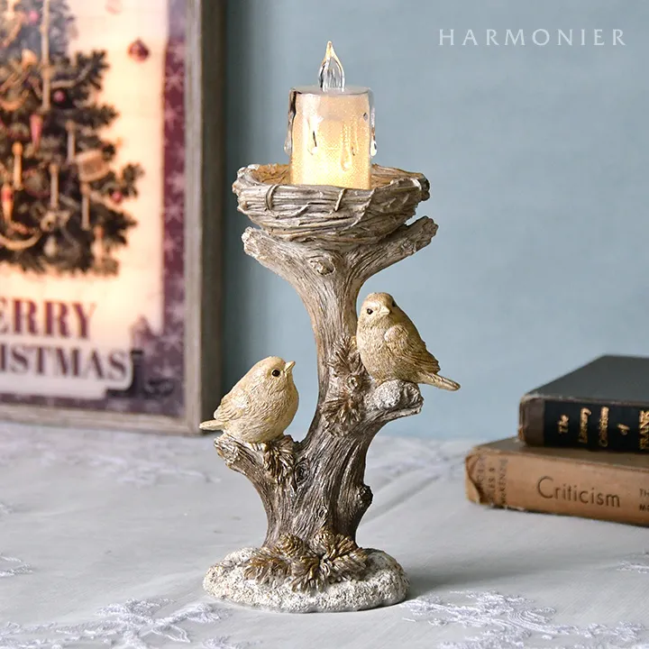 バードネストティーライトキャンドルホルダー｜クリスマス雑貨の通販