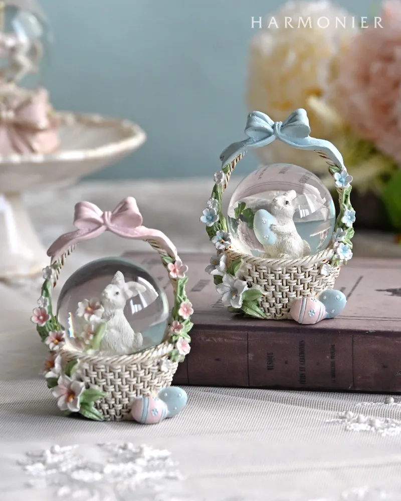 MRジュエルガラスオーナメント/エッグ/ブルー＆アイボリ｜輸入雑貨の