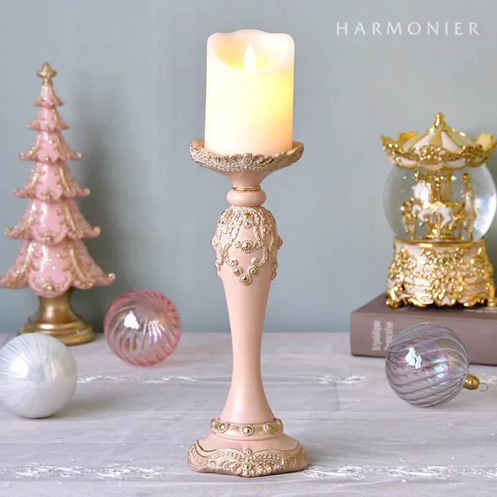 エレガントキャンドルホルダーアイボリー/ピラー＆テーパー用