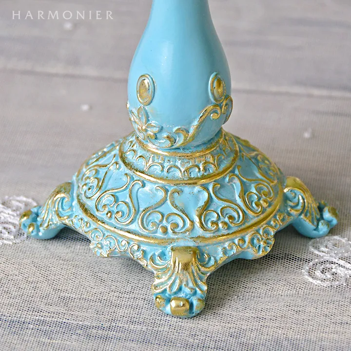 エレガントキャンドルホルダーブルー/ピラー＆テーパー用｜クリスマス