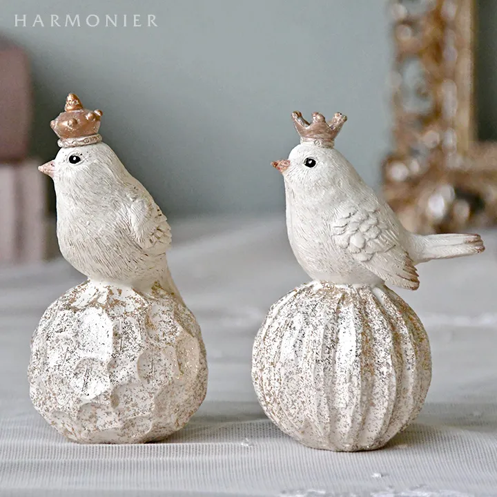 クラウンホワイトバードオブジェ2コセット｜クリスマス雑貨の通販