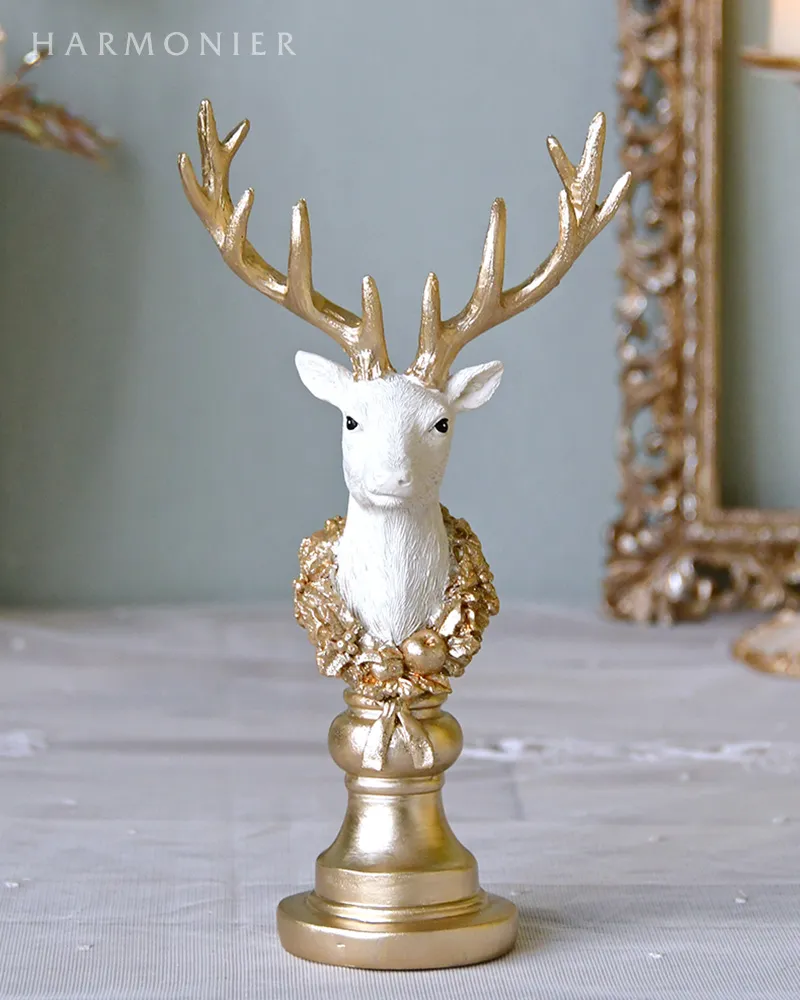 ホワイトエレガントトナカイオブジェ｜クリスマス雑貨の通販