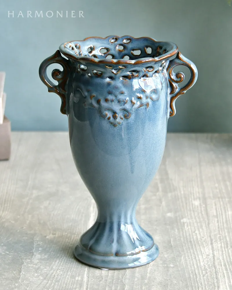 フルールフラワーベースL/ブルーグレー｜輸入雑貨の通販 | 輸入雑貨の