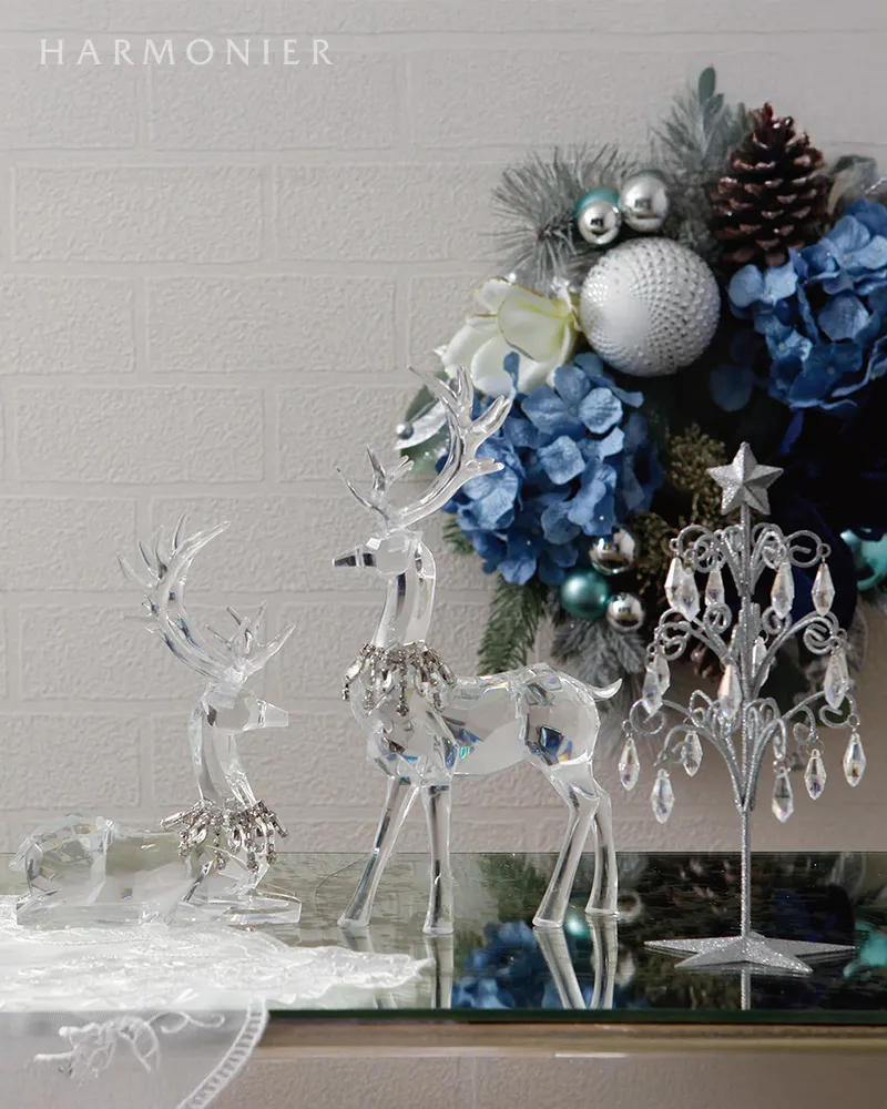 アクリルトナカイオブジェ/ジュエルネックレス（スタンディング