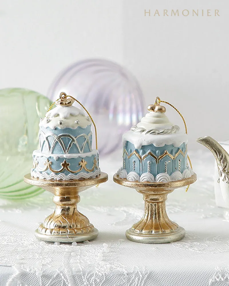 ケーキスタンドオーナメント/ブルー（1段/2段）｜クリスマス雑貨の通販