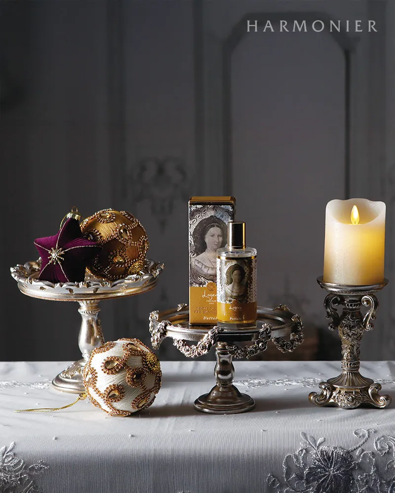 ローズピラーキャンドルホルダー/シャンパン｜クリスマス雑貨の通販