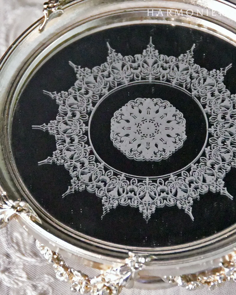 フラワーガーランドミラートレイ/シャンパン｜クリスマス雑貨の通販