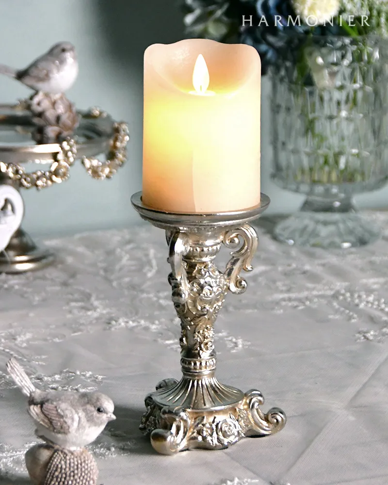 ローズピラーキャンドルホルダー/シャンパン｜クリスマス雑貨の通販