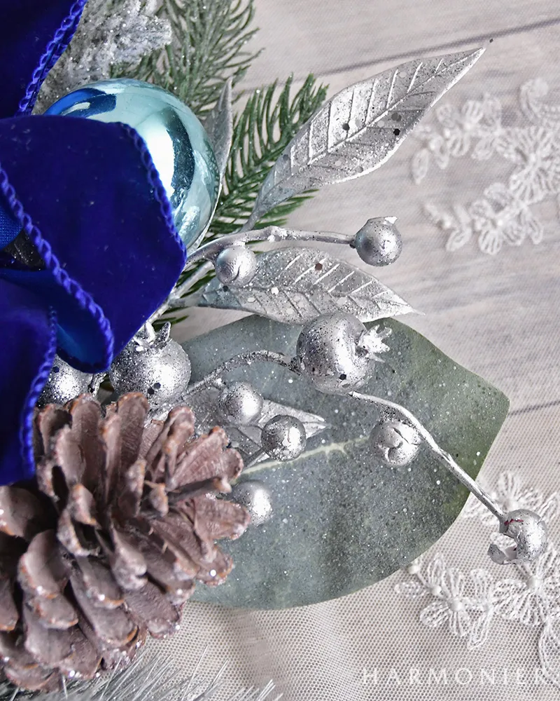ウインターブルークリスマスリース40cm｜クリスマス雑貨の通販