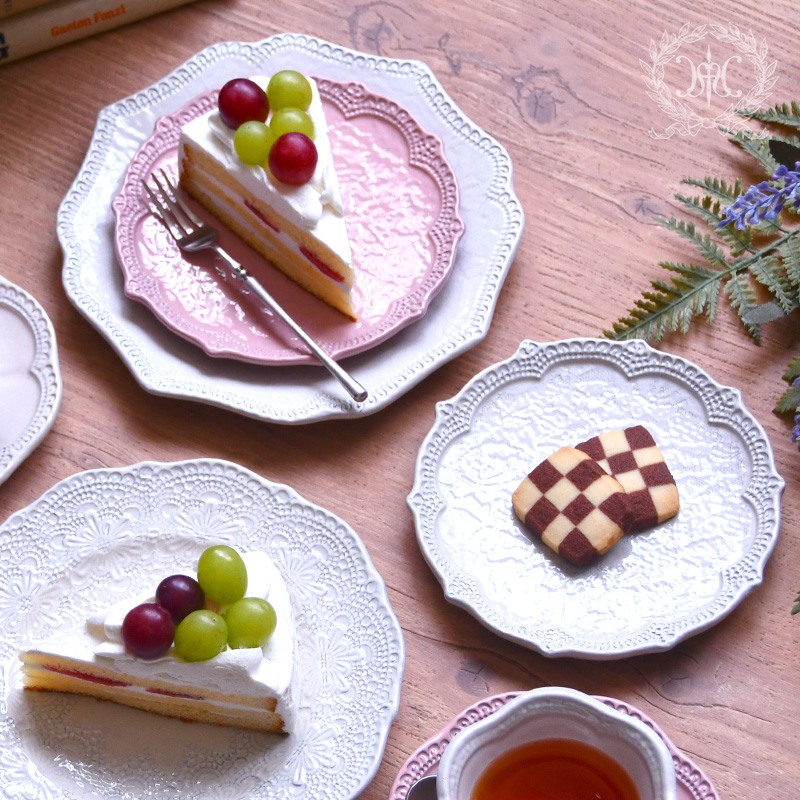 クリームレースプレート20cm/イタリア製｜輸入食器・雑貨の通販