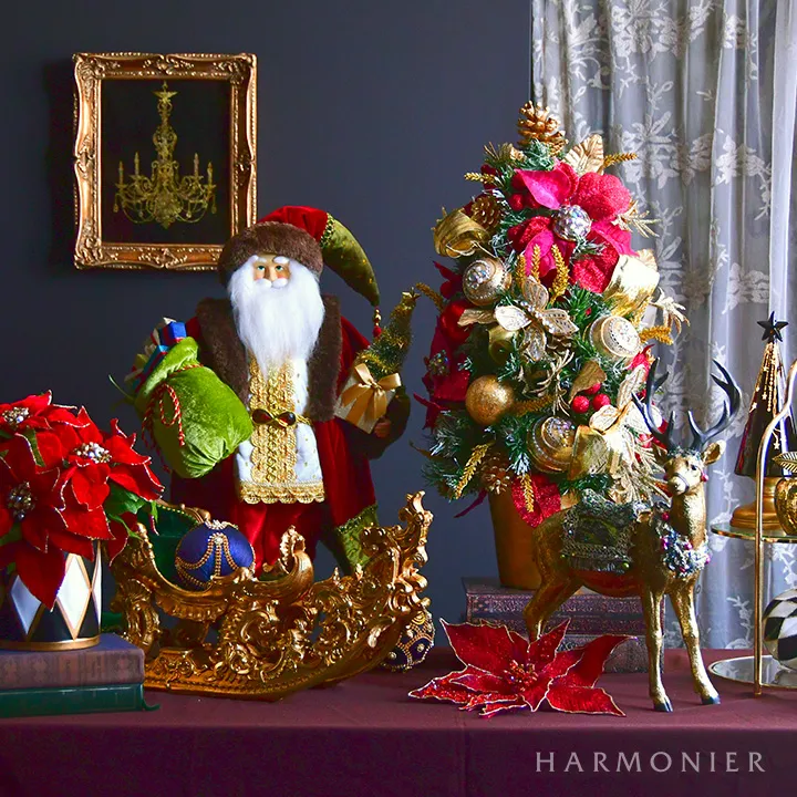 サンタクロースフィギュアレッド/ツリー＆プレゼント56cm｜クリスマス