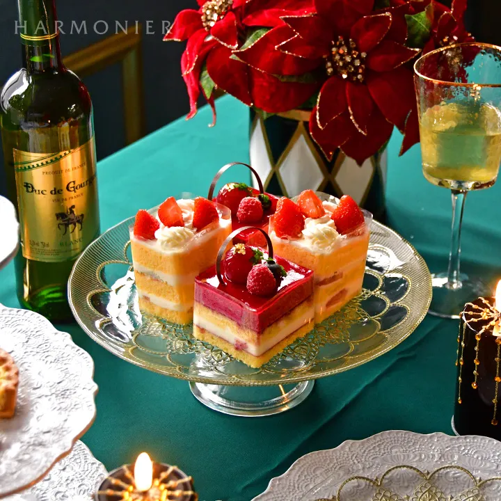 ゴールドダンテガラスケーキスタンドL 28cm/トルコ製｜輸入食器・雑貨