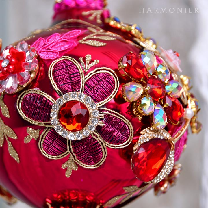 MRジュエルガラスオーナメント/フィニアル/シャイニーレッド｜輸入雑貨