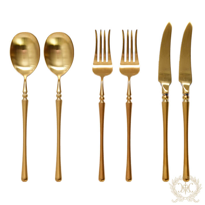 ディナーカトラリー2人用ギフトセット/ゴールド（ナイフ・フォーク