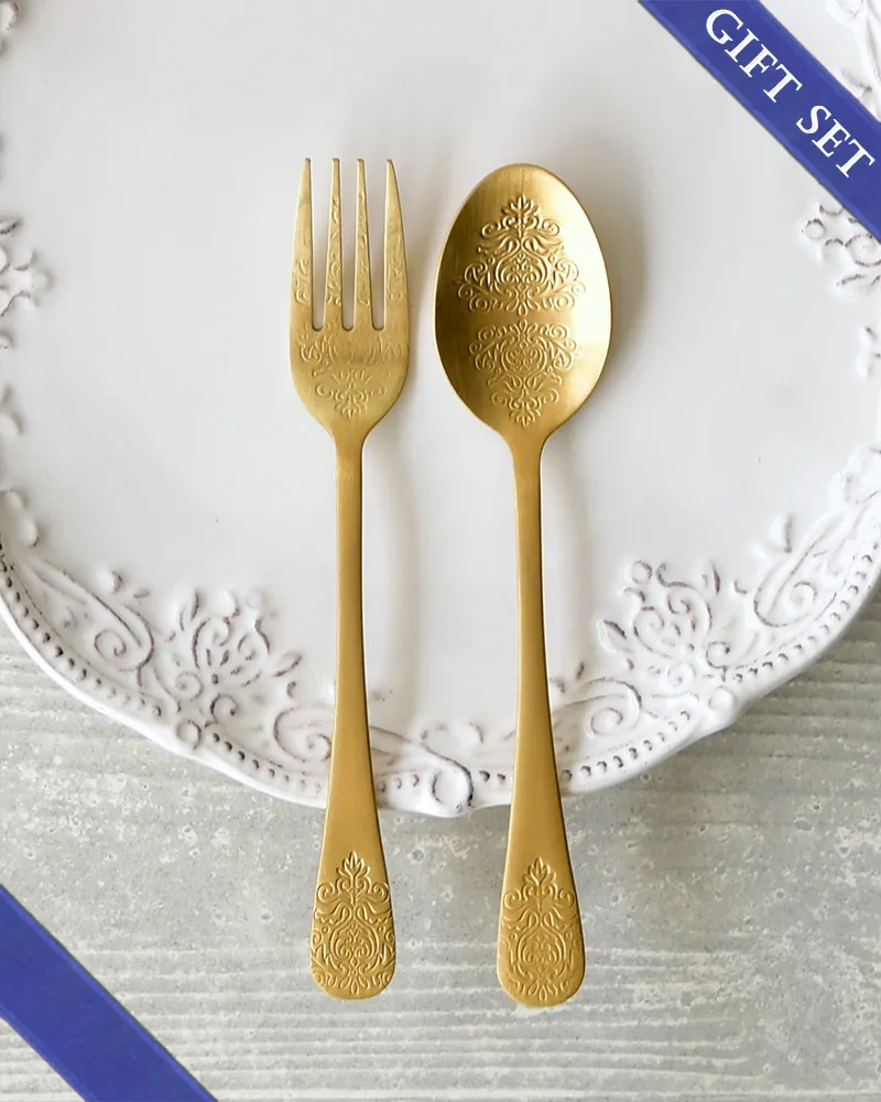 ティータイムカトラリー2人用ギフトセット アラベスク/シルバー