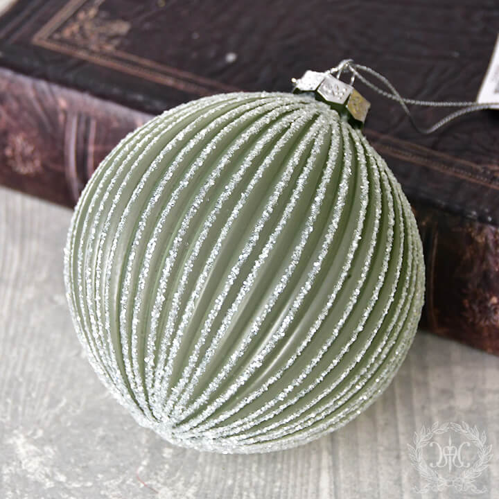 Web Store限定】グリーングラスグリッターボールオーナメント φ10cm