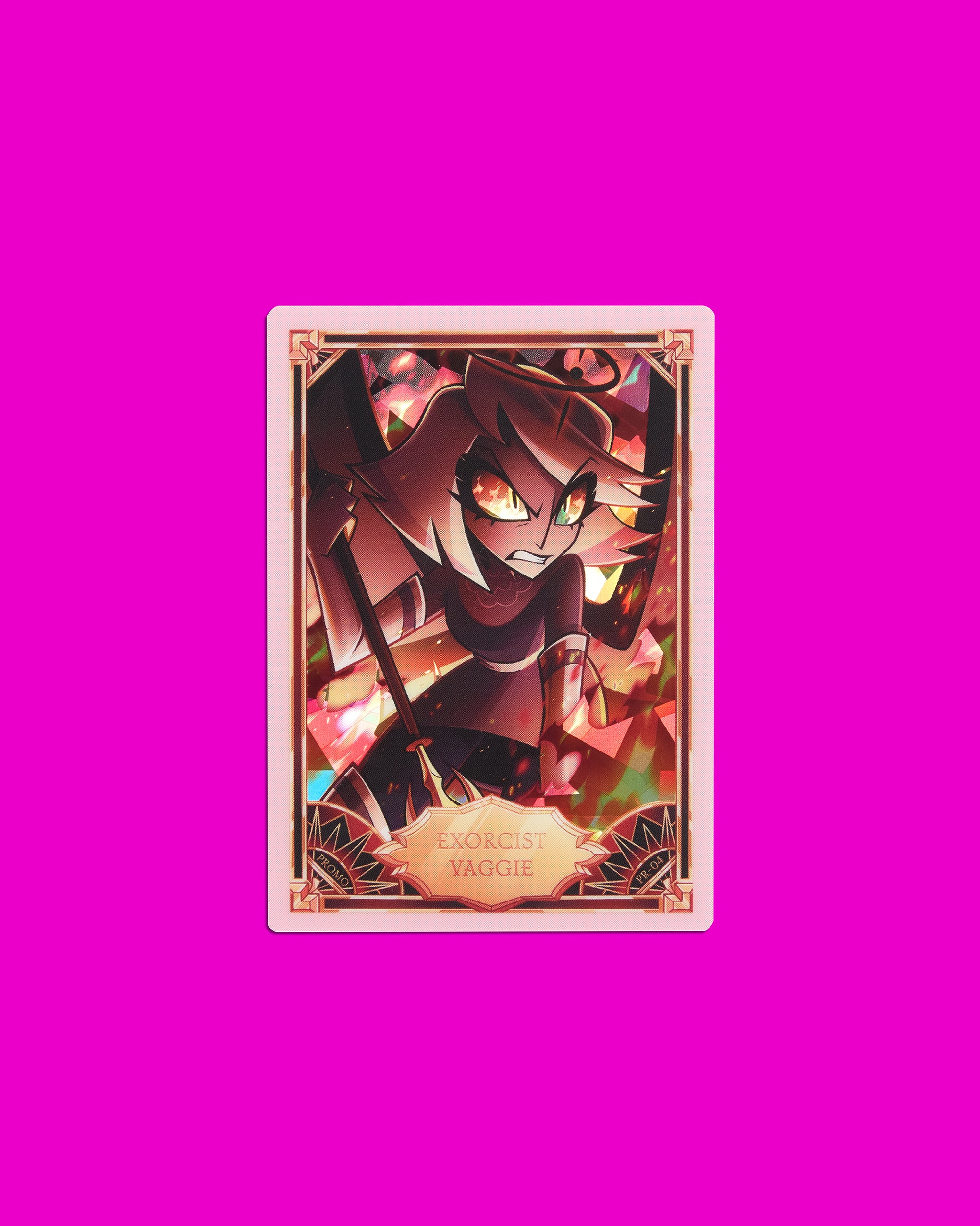 Hazbin Hotel Trading Cards Exorcist Vaggie Cracked Ice Promo Card