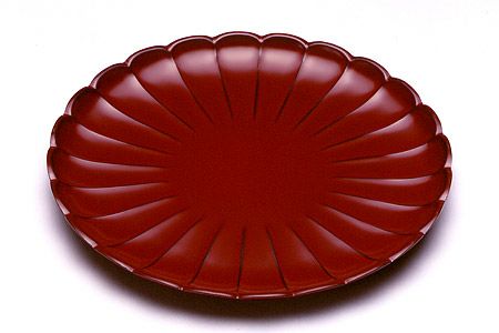 宮内庁御用達 漆器 山田平安堂】菊皿 古代朱（小） | 漆器 山田平安堂