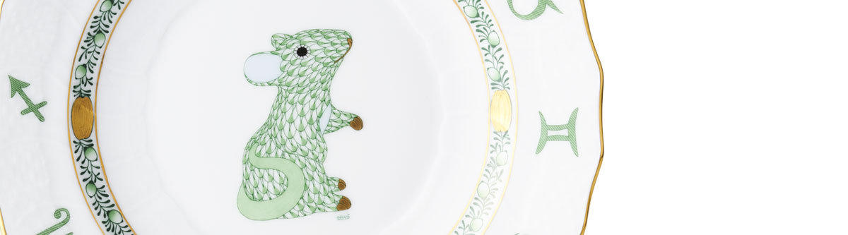 干支置物・ねずみ（グリーン）