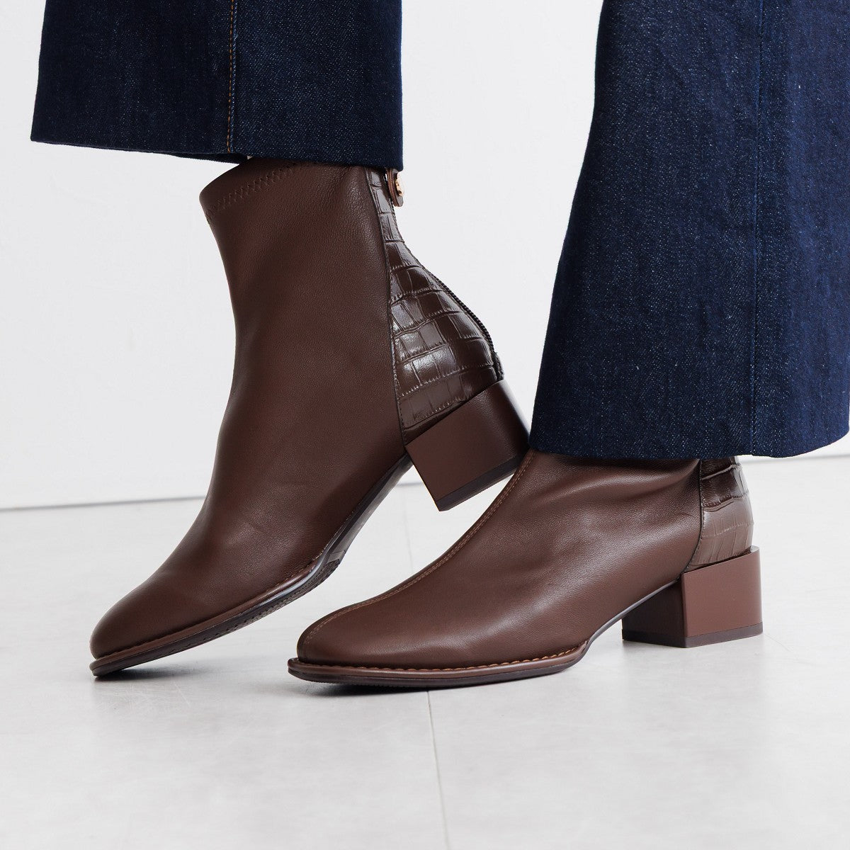 SALE】型押しコンビストレッチブーツ/651420