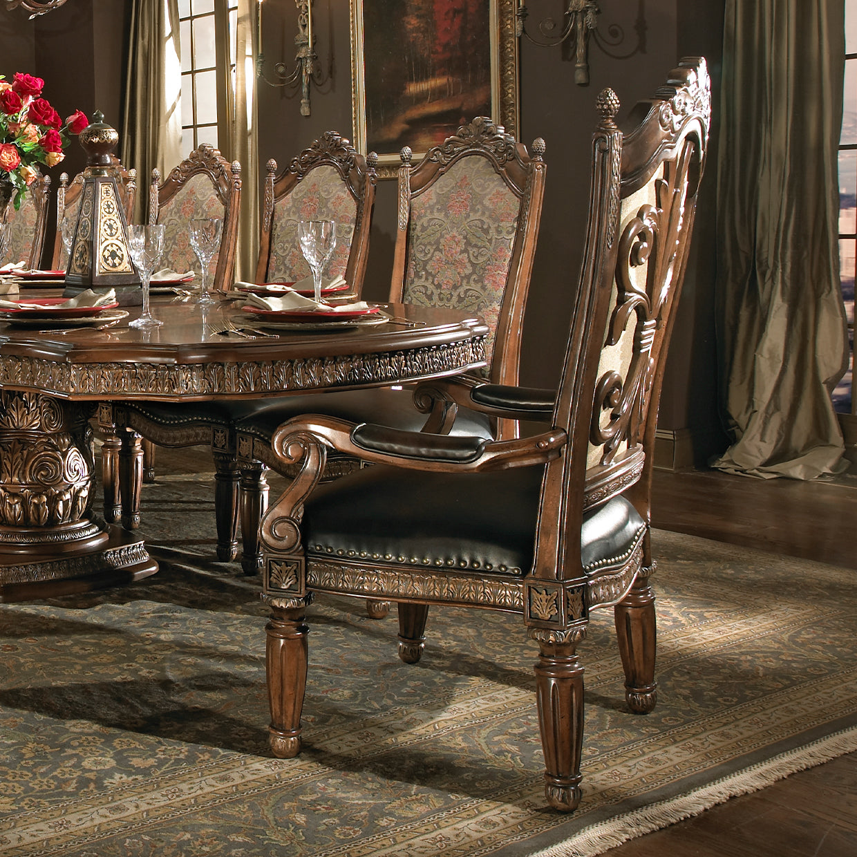 Villa Valencia Arm Chairs Set of 2 in Classic Chestnut – AICO