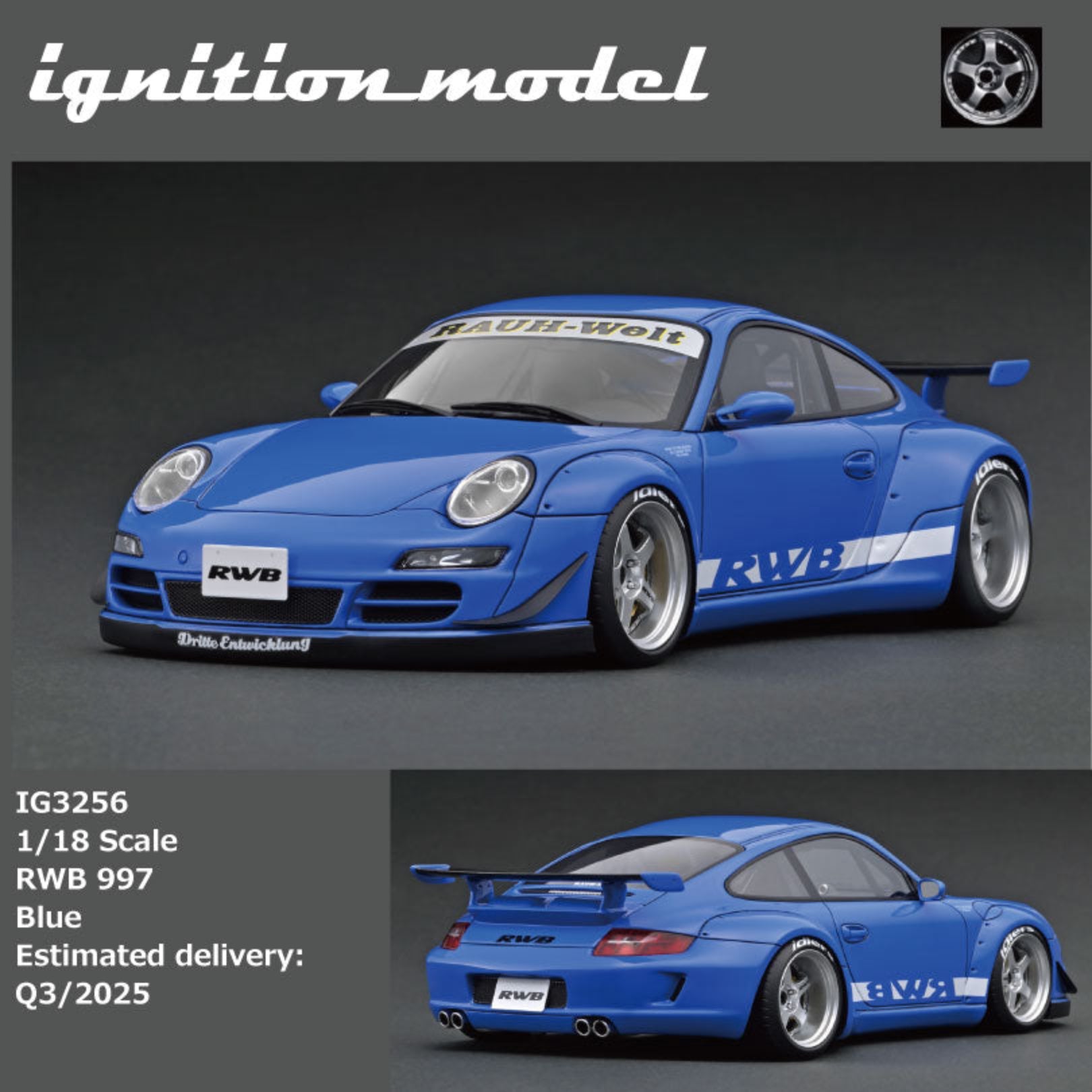 Ignition Model 1:18 Porsche RWB 997 Blue IG3256 – Horizon Diecast